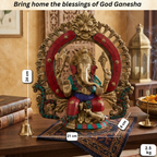 Pure Brass Ganesha with Stone Work