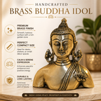 Pure Brass Buddha Bust