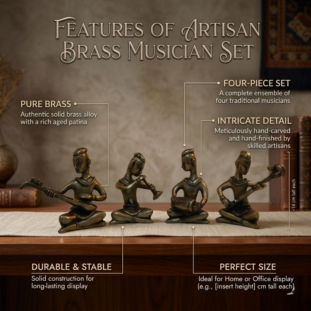 Brass Musician Set of 4