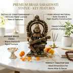 Pure Brass Goddess Saraswati Idol
