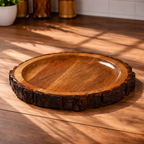 Mango Bark Wooden Round Cheese & Serving Platter