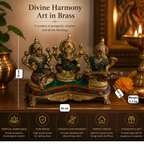 Pure Brass Lakshmi Ganesha Saraswati Idol