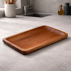 Acacia Wood Serving Platter Tray (12x6 Inches)