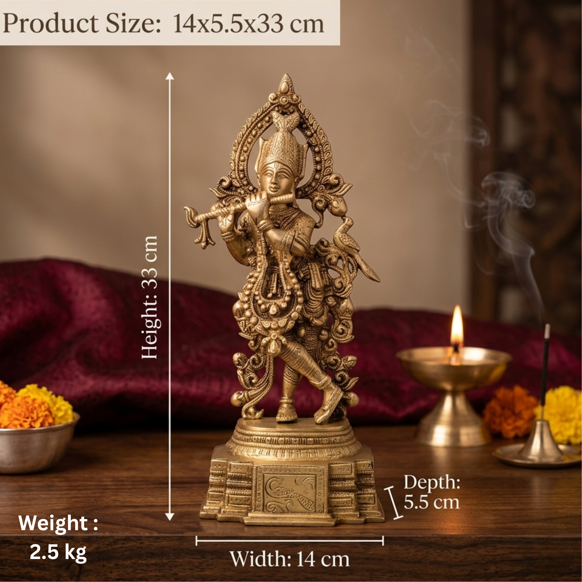 Brass Krishna Idol
