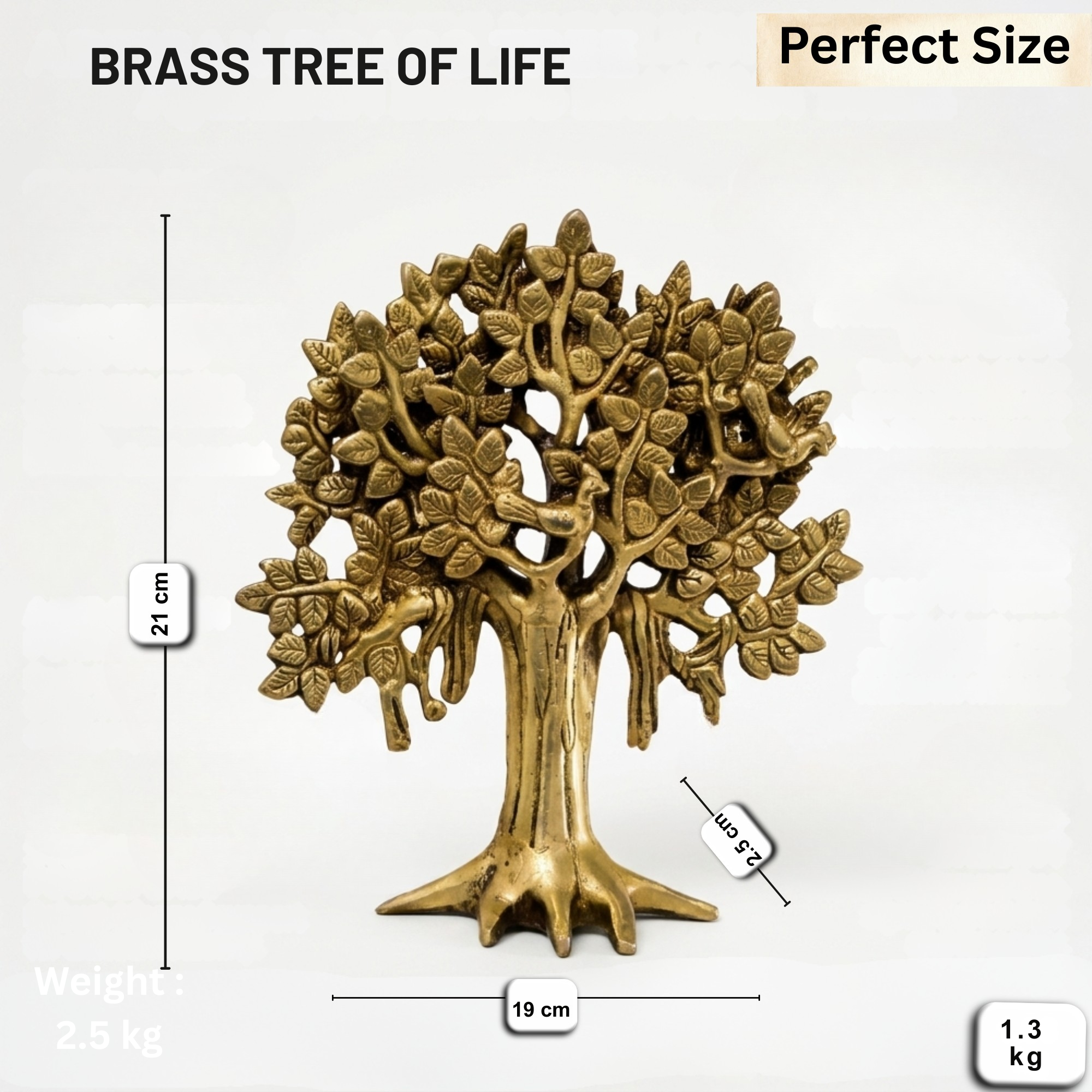 Pure Brass Tree of Life, Gold Finish