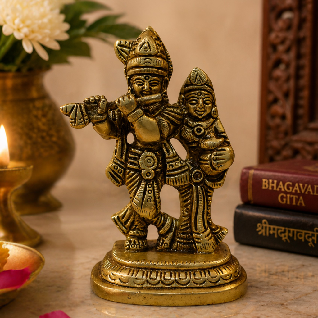 Brass Radha Krishna Idol