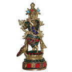 Pure Brass Krishna Stone Work
