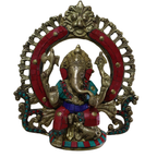Pure Brass Ganesha with Stone Work