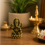 Pure Brass Miniature Lotus Ganesha
