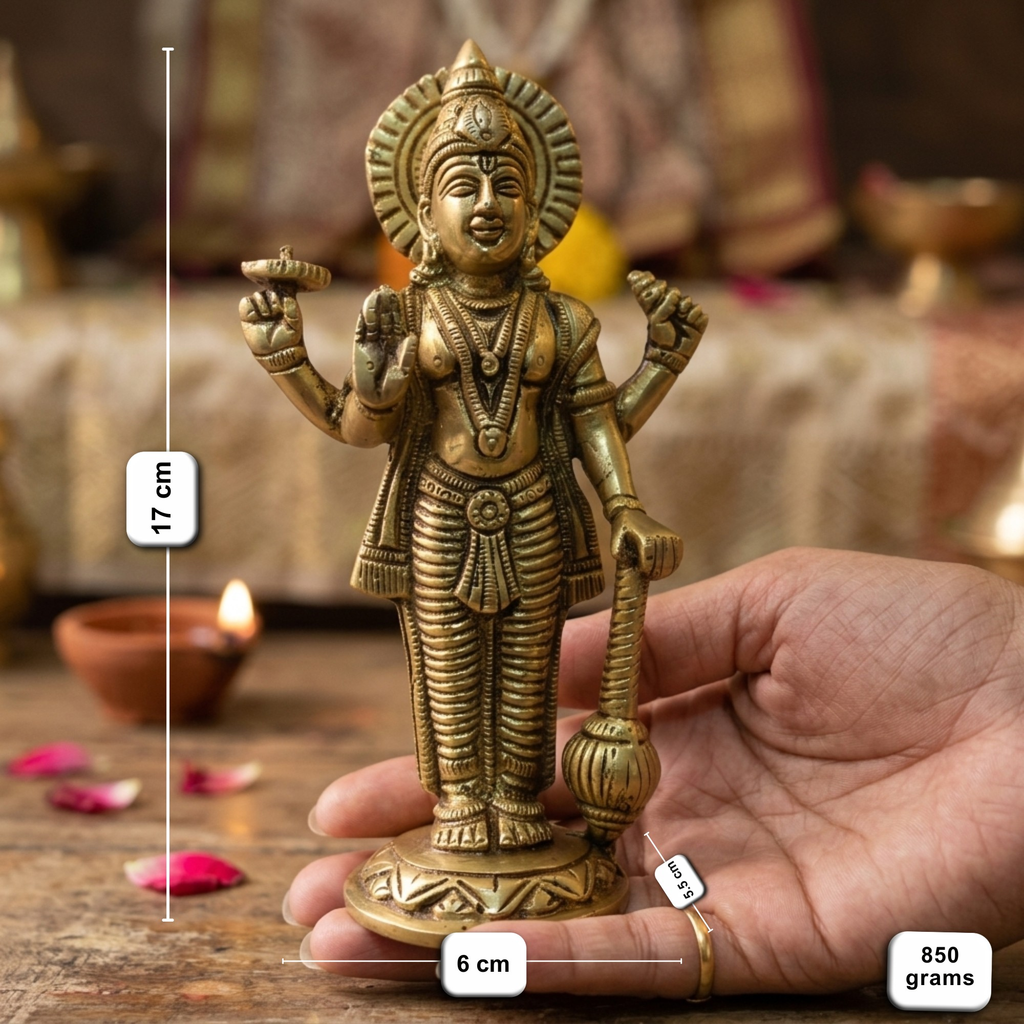Pure Brass Lord Vishnu Idol