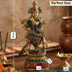 Pure Brass Krishna Stone Work