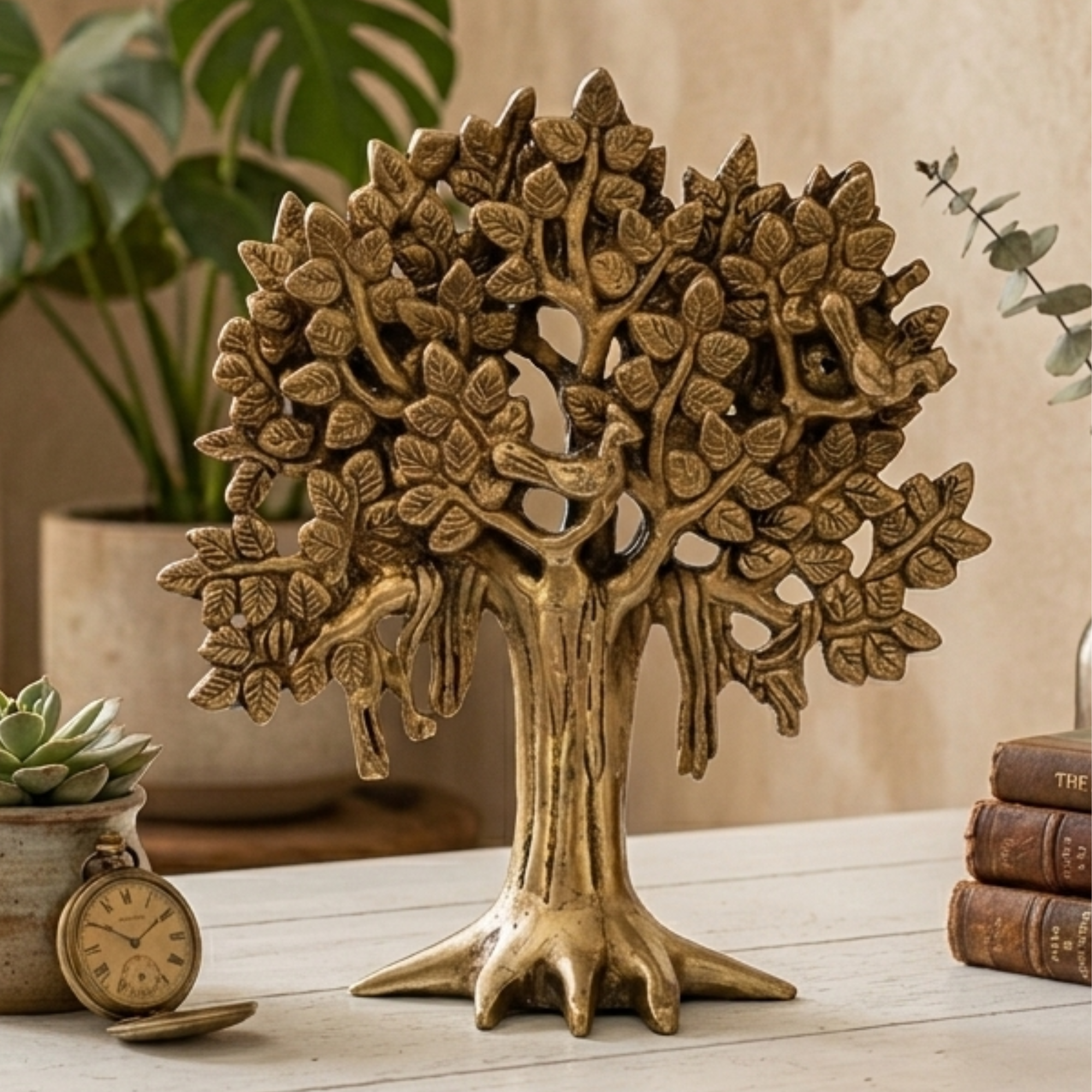 Pure Brass Tree of Life, Gold Finish