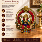 Pure Brass Ganesha with Stone Work