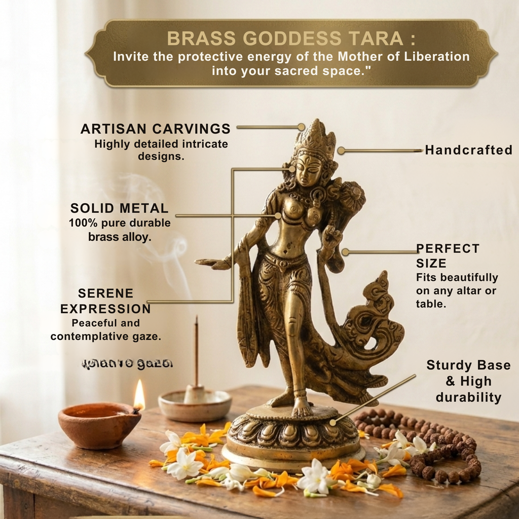 Pure Brass Goddess Idol Gold Finish