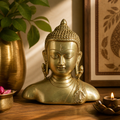 Brass Buddha Head Bust