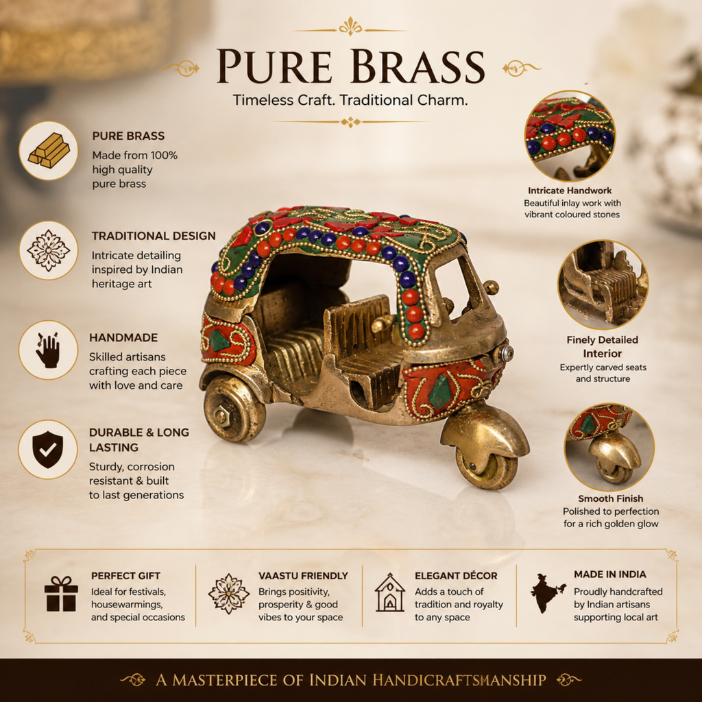 Pure Brass Auto Rickshaw