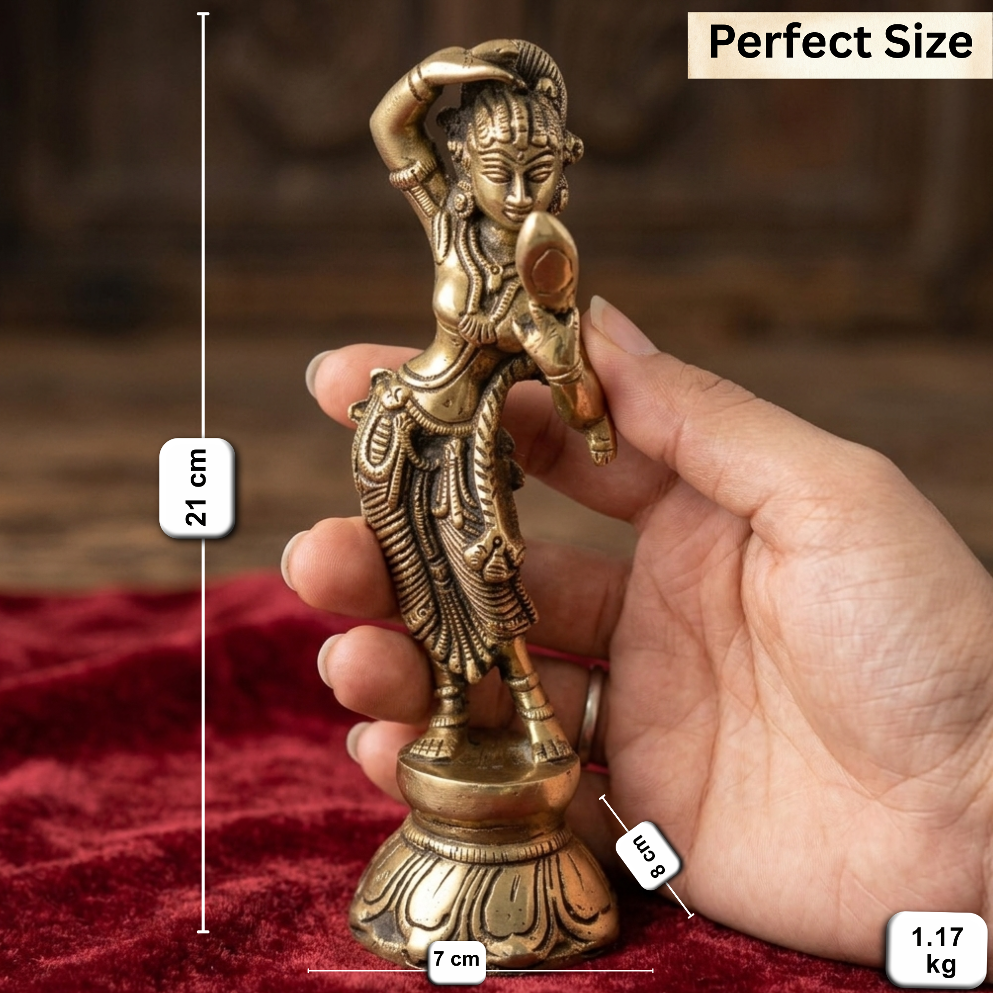 Brass Dancing Apsara Figurine