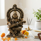 Pure Brass Goddess Saraswati Idol