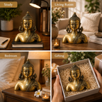 Pure Brass Buddha Bust