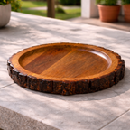 Mango Bark Wooden Round Cheese & Serving Platter