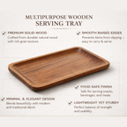 Acacia Wood Serving Platter Tray (12x6 Inches)