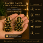 Pure Brass Miniature Lotus Laxmi Ganesha