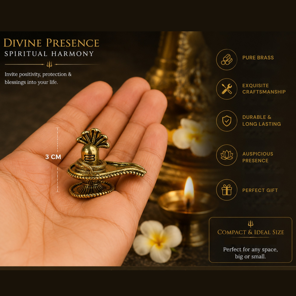Pure Brass Miniature Shivling