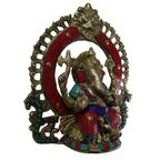 Pure Brass Ganesha with Stone Work