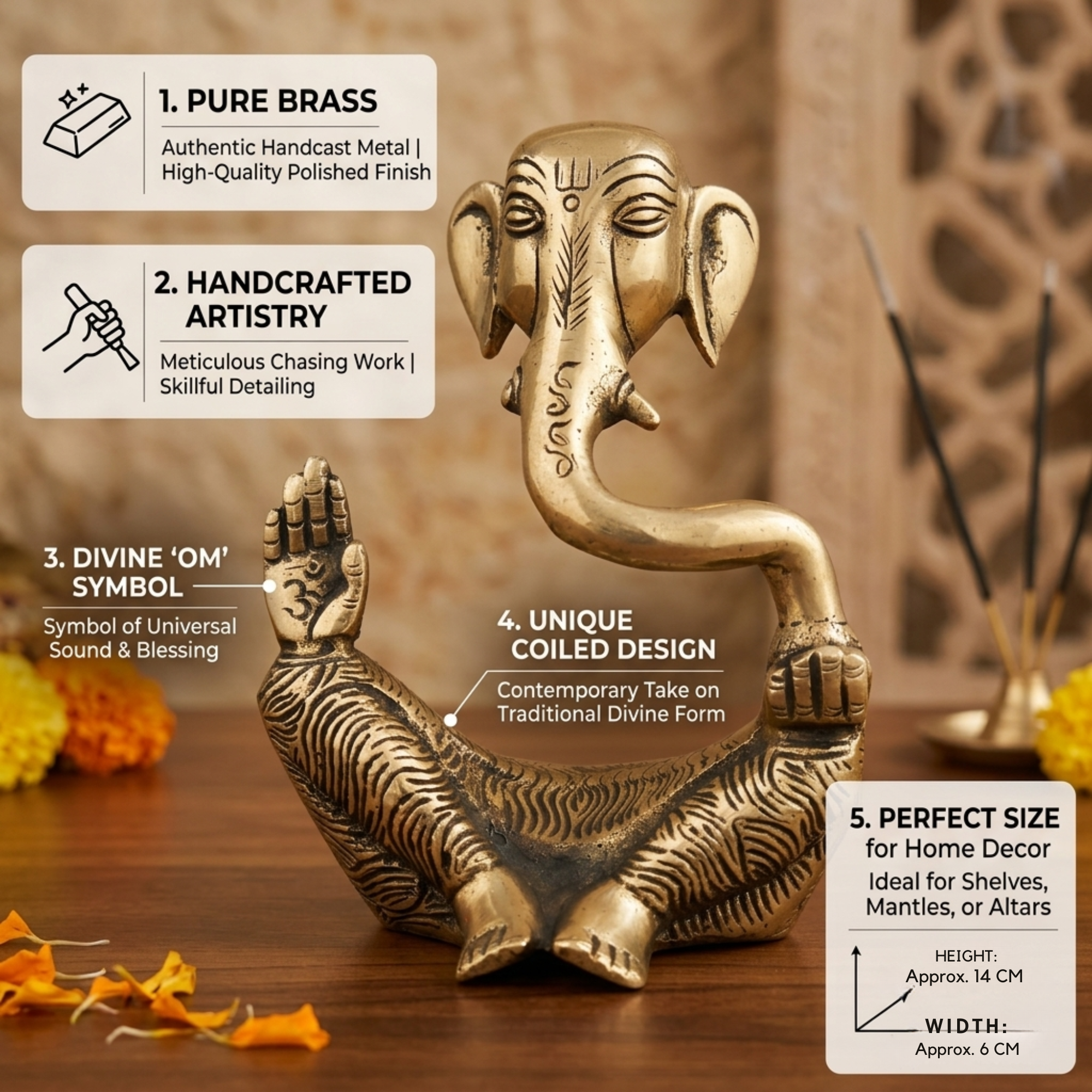 Brass Ganesha Idol