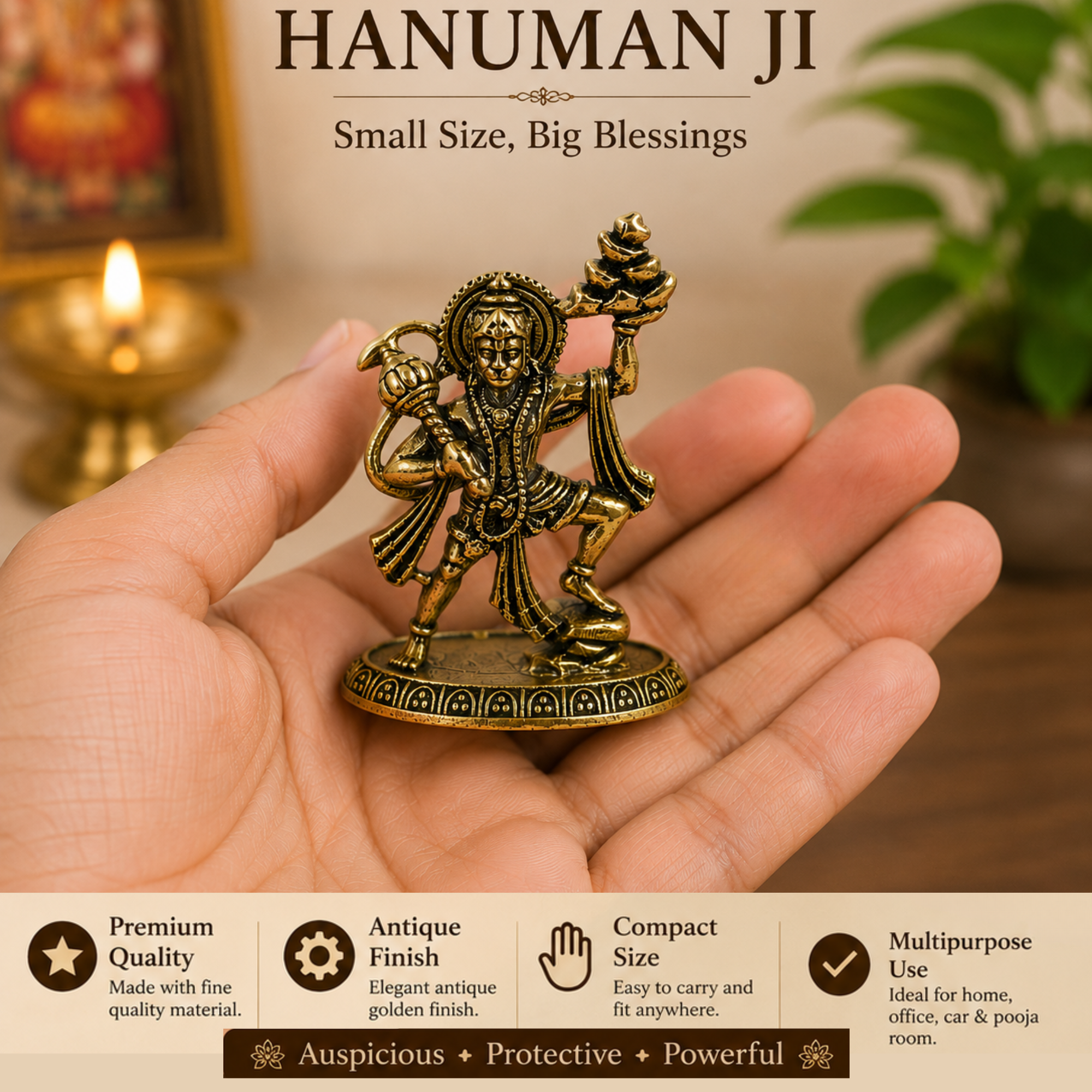 Pure Brass Miniature Bajrang Hanuman