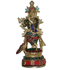 Pure Brass Krishna Stone Work