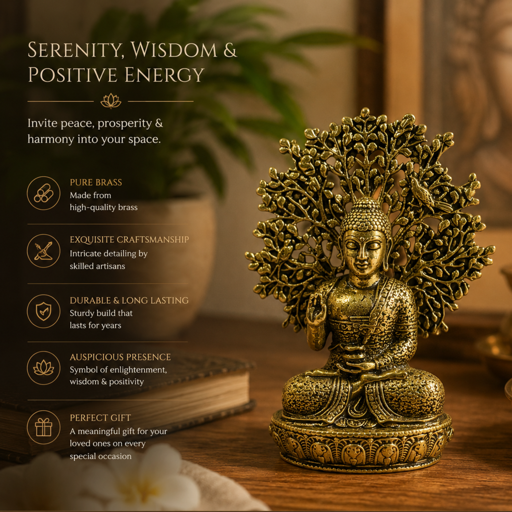 Pure Brass Miniature Buddha