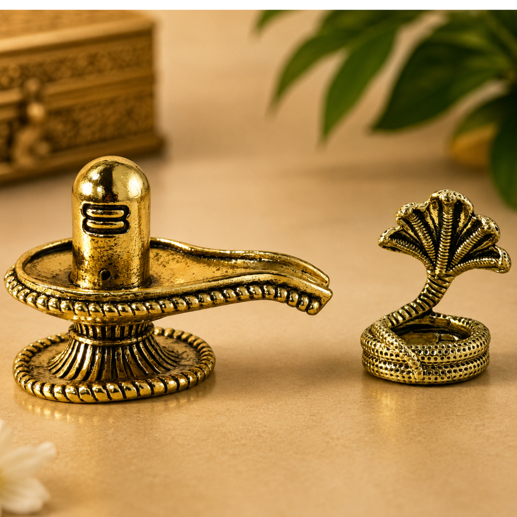 Pure Brass Miniature Shivling