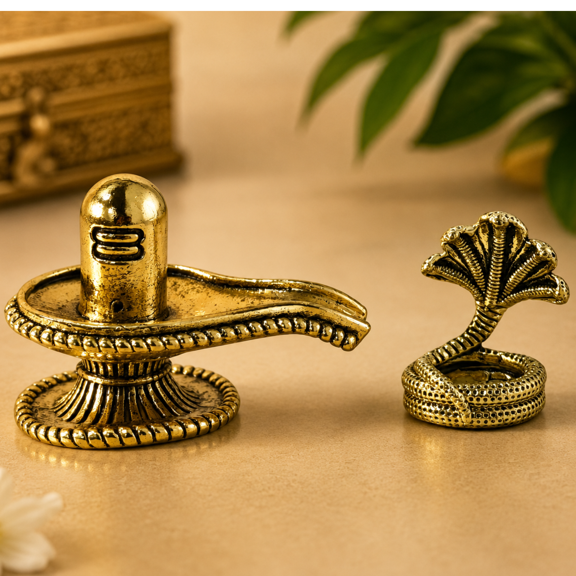 Pure Brass Miniature Shivling