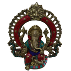 Pure Brass Ganesha with Stone Work
