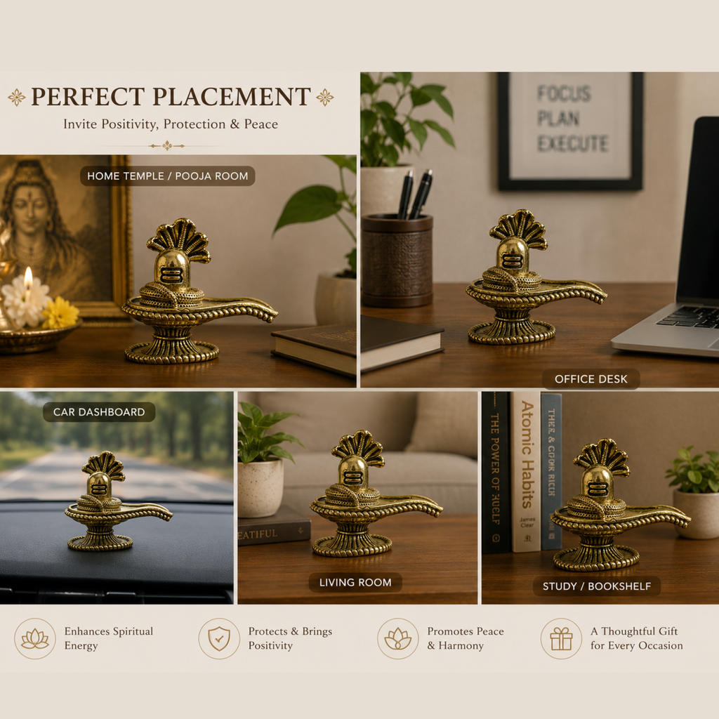 Pure Brass Miniature Shivling