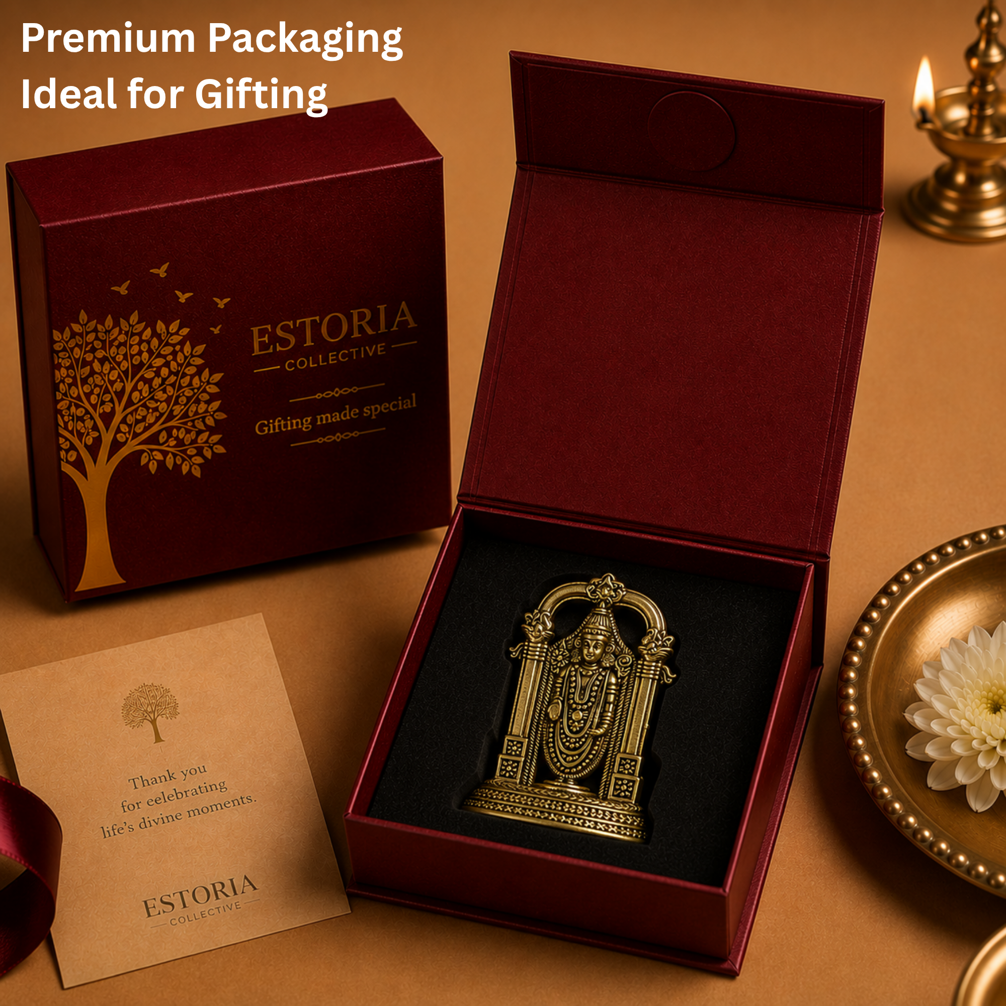 Pure Brass Miniature Tirupati Balaji