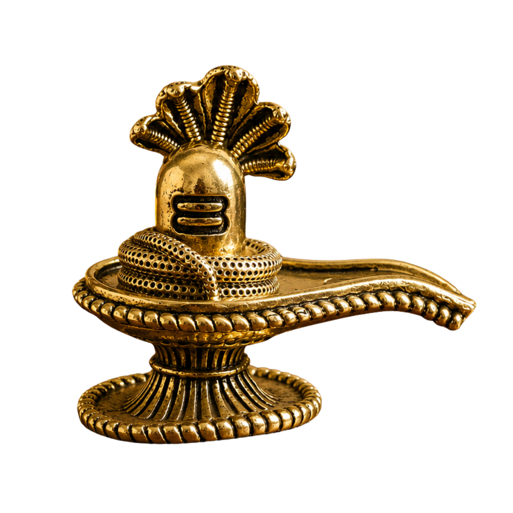 Pure Brass Miniature Shivling