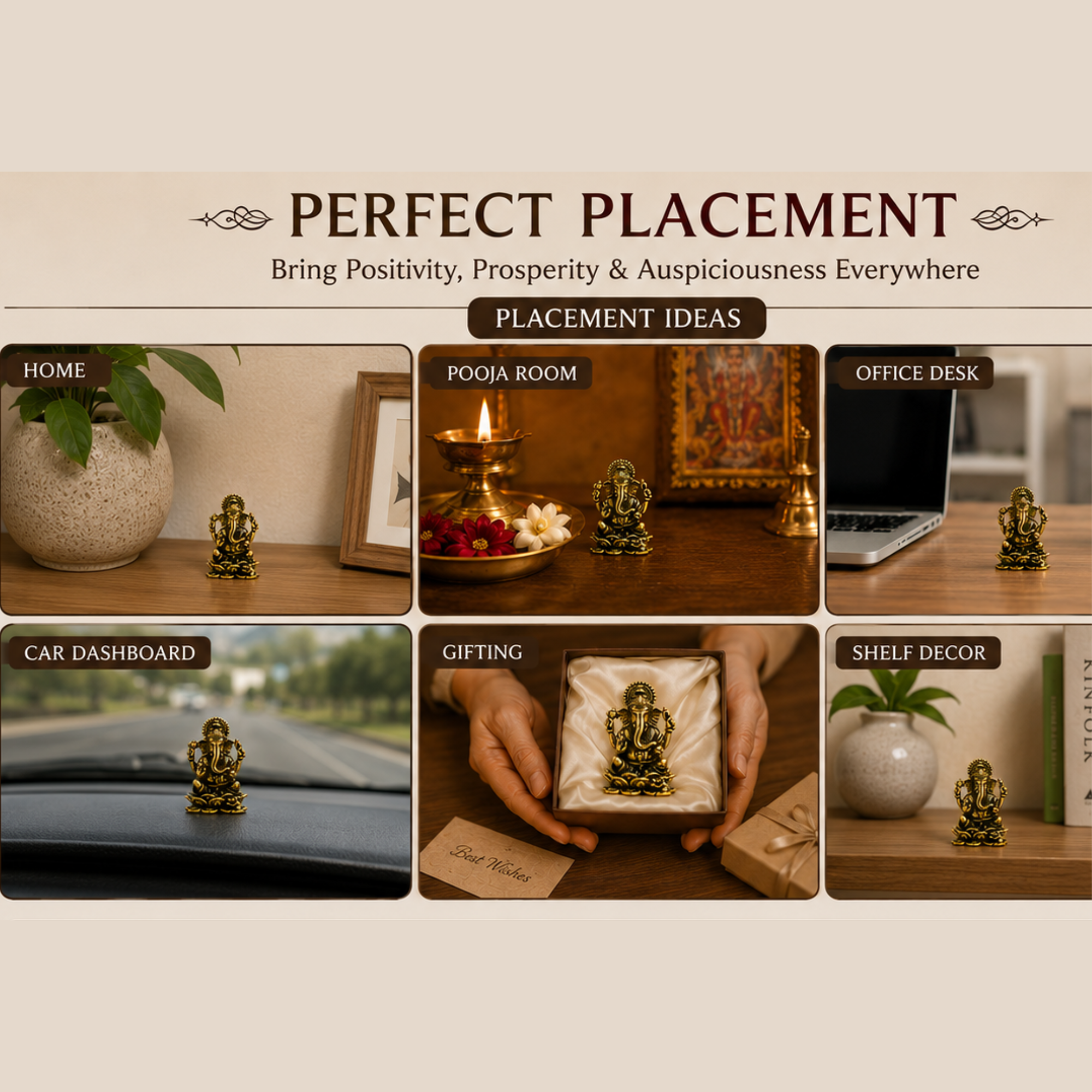 Pure Brass Miniature Ganesha