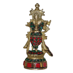 Pure Brass Krishna Stone Work