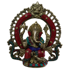 Pure Brass Ganesha with Stone Work
