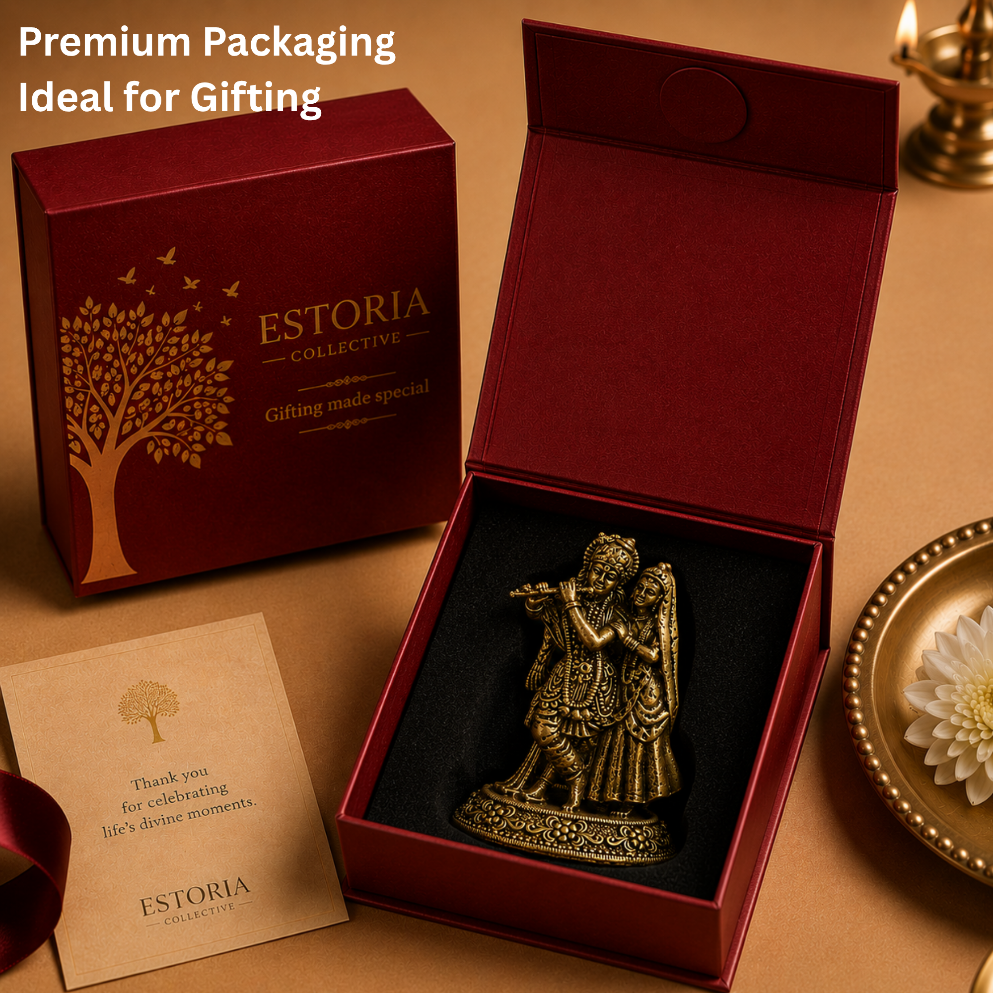 Pure Brass Miniature Radha Krishna