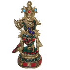 Pure Brass Krishna Stone Work