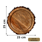 Mango Bark Wooden Round Cheese & Serving Platter
