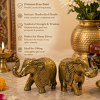 Pure Brass Elephant Figurine Pair – Set of 2