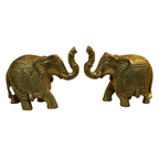 Pure Brass Elephant Figurine Pair – Set of 2