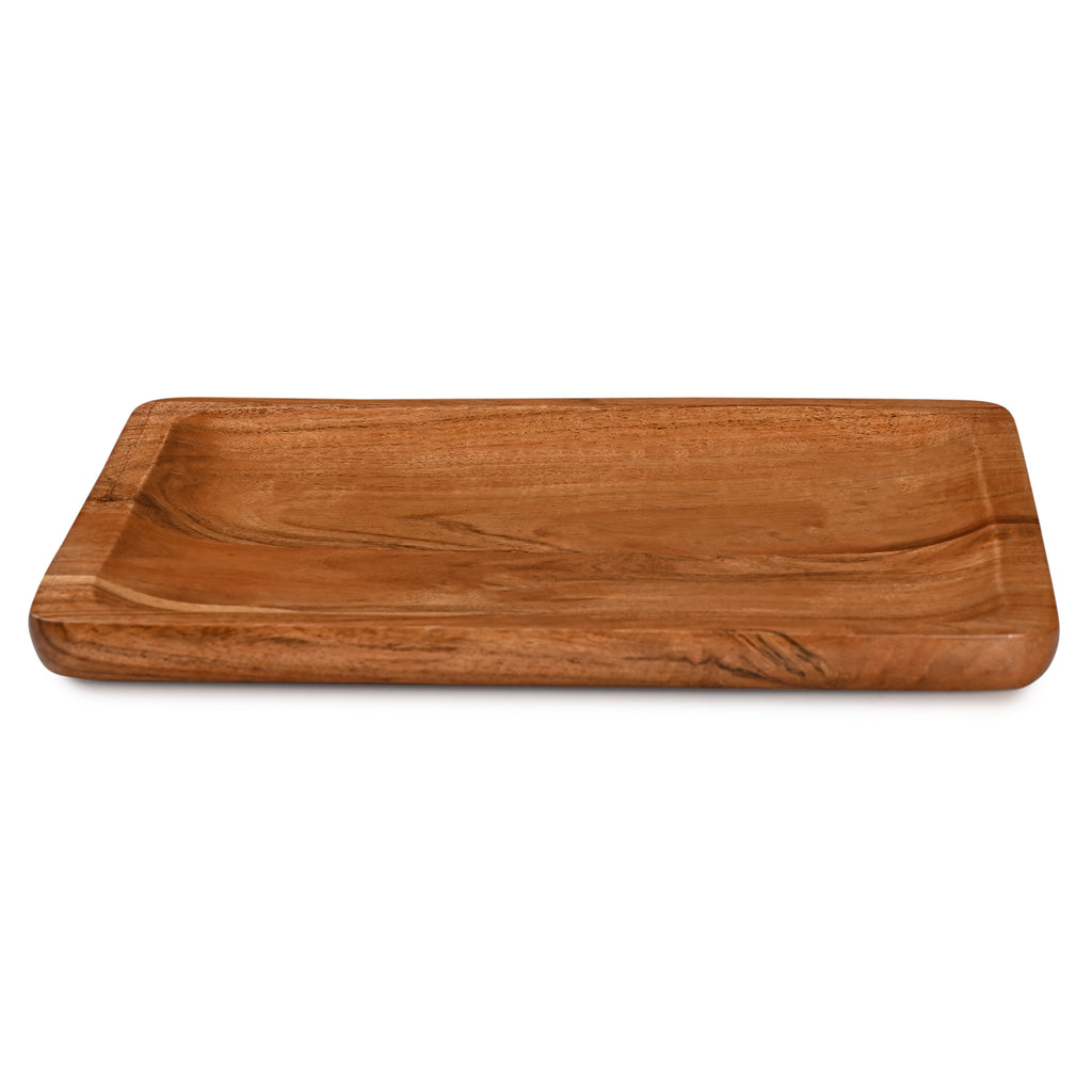 Acacia Wood Serving Platter Tray (12x6 Inches)