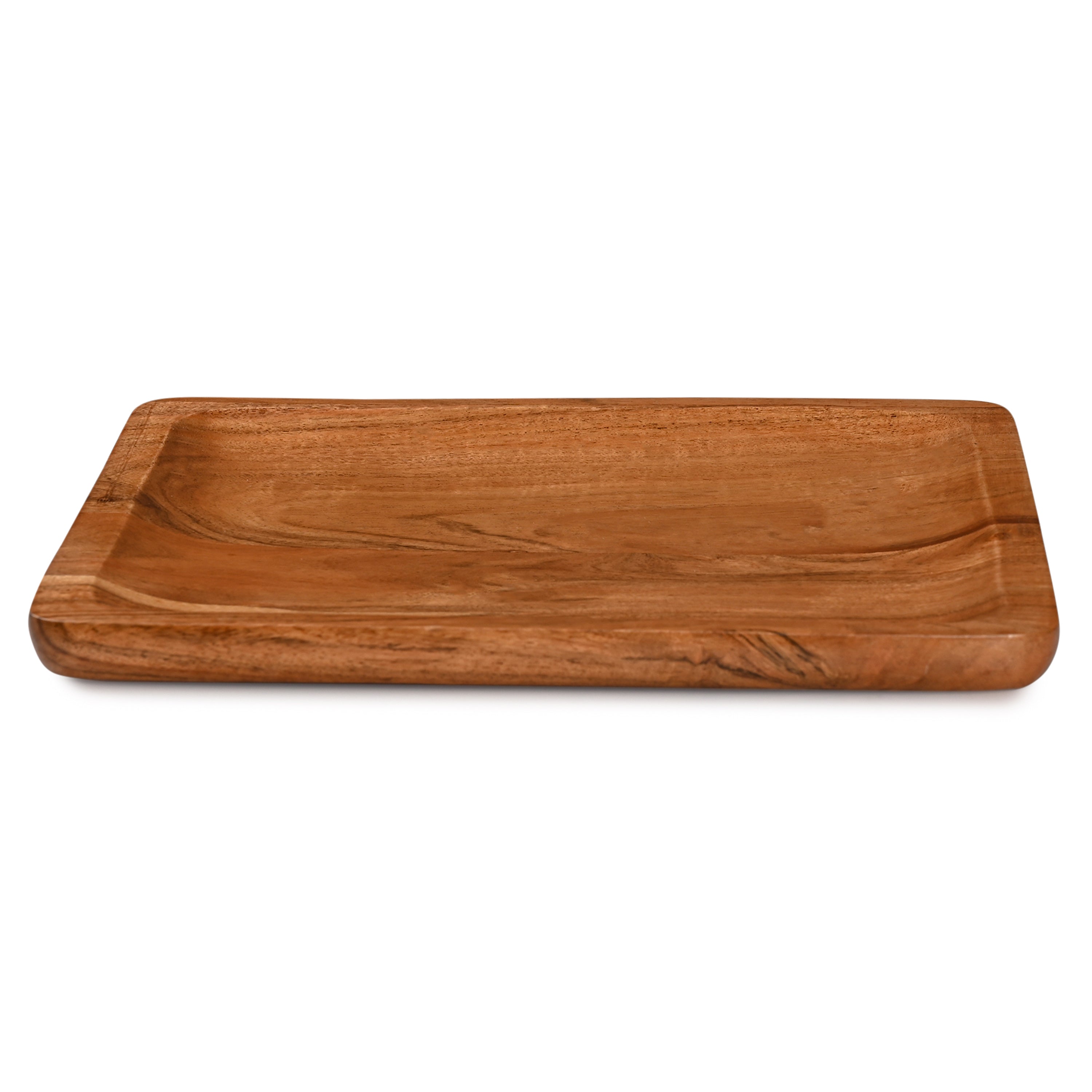 Acacia Wood Serving Platter Tray (12x6 Inches)