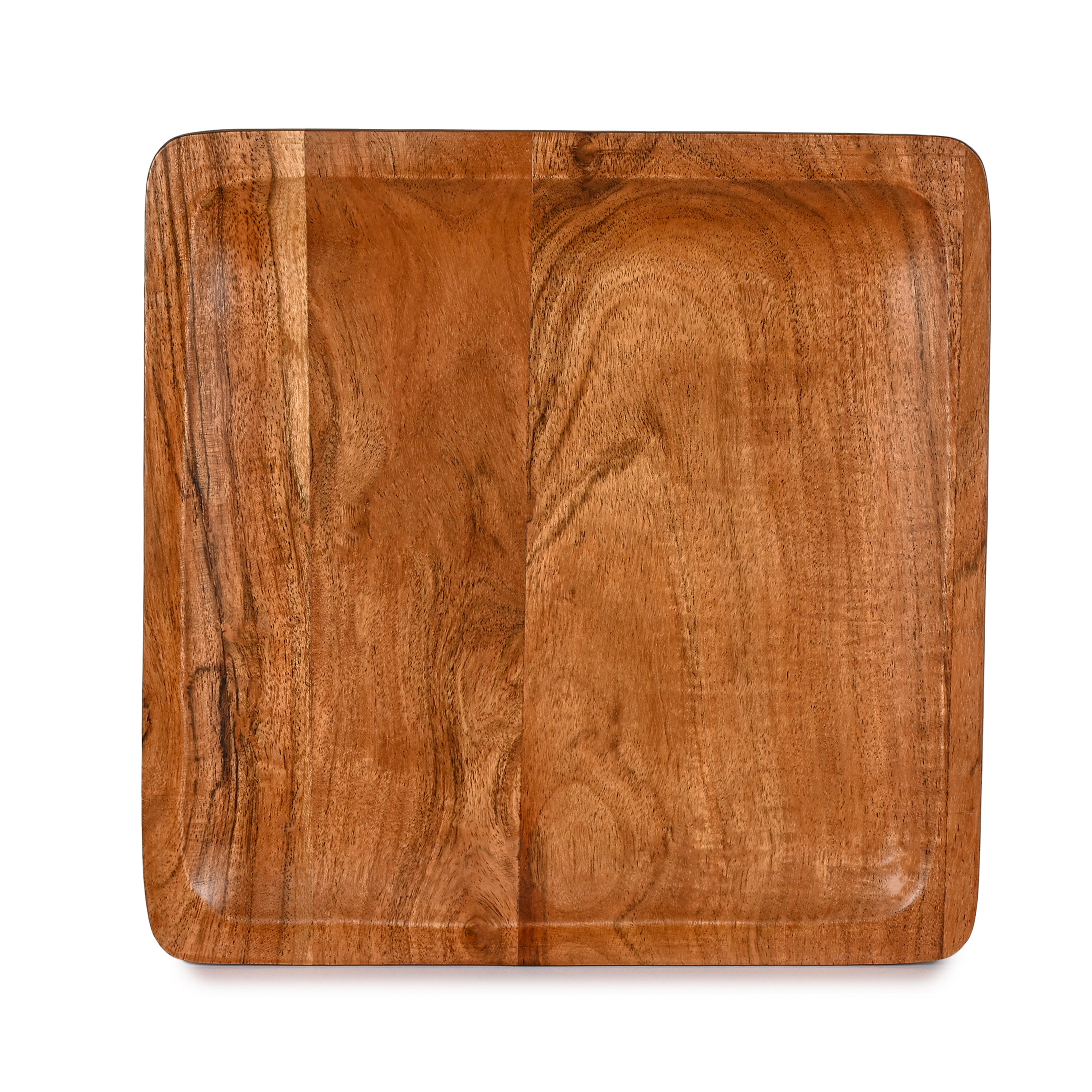 Acacia Wooden Serving Platter Tray,(10x10 inch)