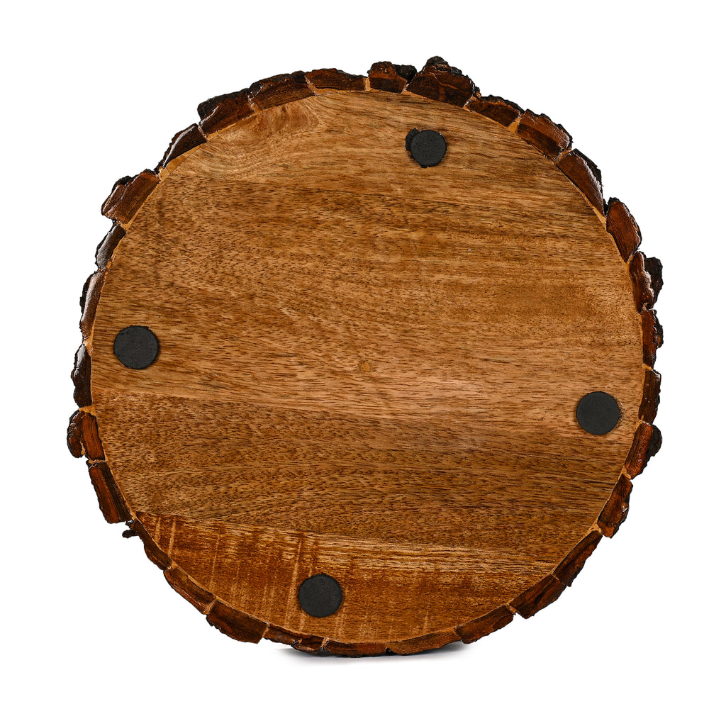 Mango Bark Wooden Round Cheese & Serving Platter